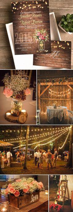 Country rustic wedding invitations