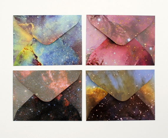 DIY galaxy envelopes #diy #cosmos #galaxy #envelops #folding