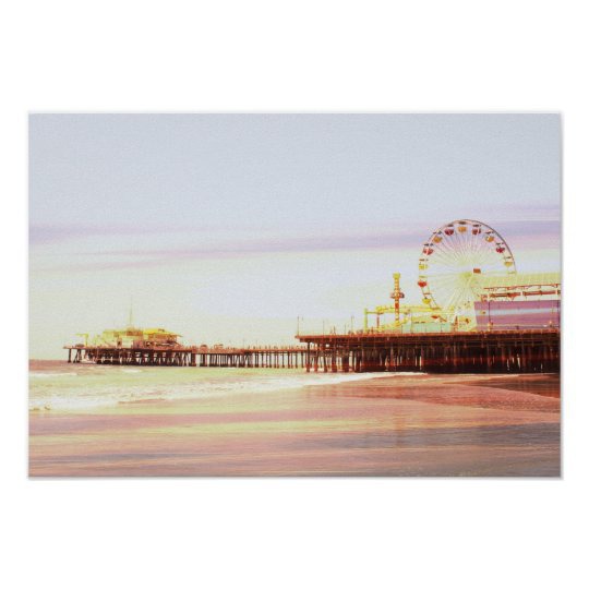 Santa Monica Pier Sunrise Poster