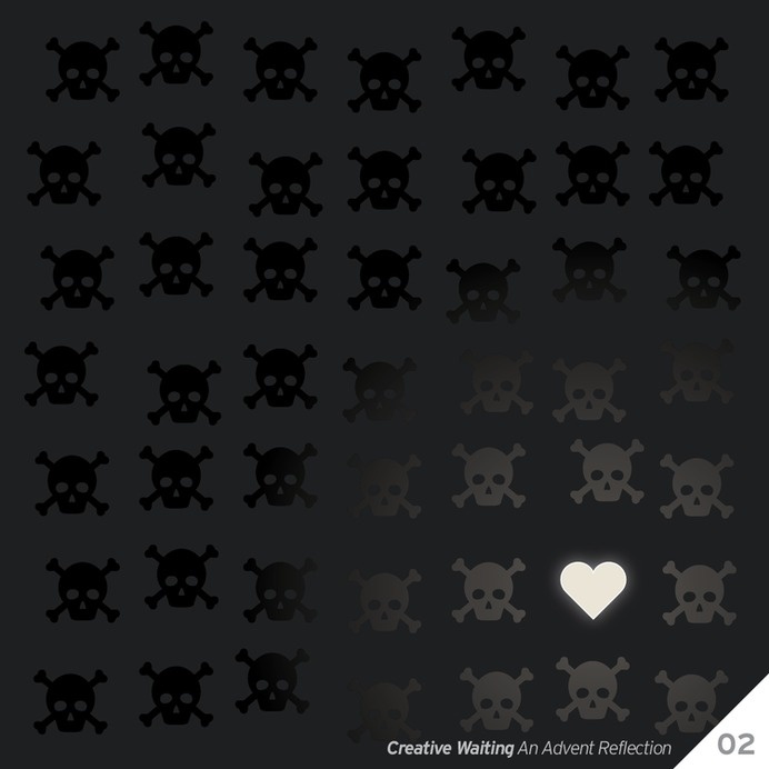 Creative Wating. design series. digital art thiskindoflove.jpg. #heart #advent #skull #light #love