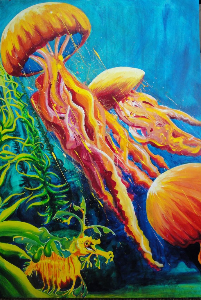 easy jellyfish painting & jellyfish paint by numbers #painting