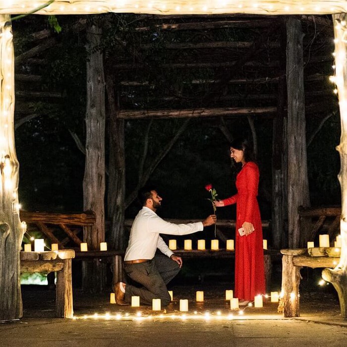 A romantic candlelight dinner