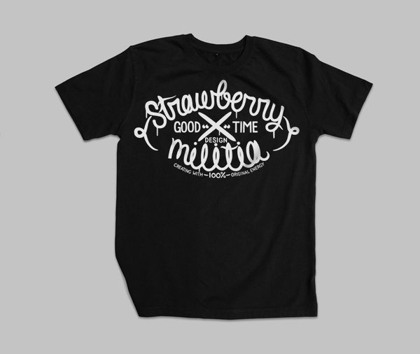 Strawberry Militia #lettering #print #graphic #tee #fashion #hand #style