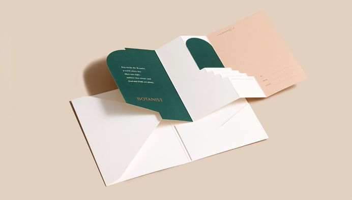 The corporate design for Botanist, designed by Glasfurd & Walker, claimed the title of Best of the Year Interior Design Awards in the brand and marketing category. For more of the most beautiful designs visit mindsparklemag.com