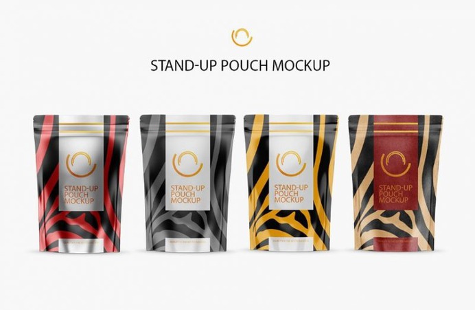 Layered Stand Up Pouch Mockup PSD