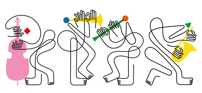 Harvard mag-Pompidou-Jazz festival and many more line, Jonathan Calugi #illustration