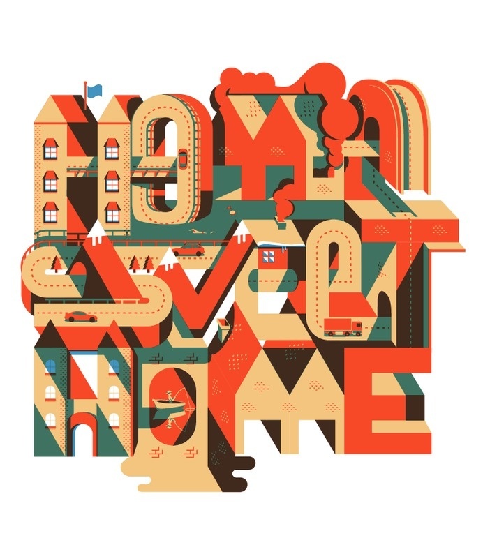 Home Sweet Home #print #design #homie #illustration #type #typography
