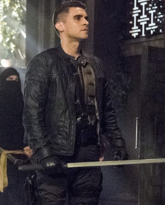 Josh Segarra Arrow Padded Leather Jacket (2)
