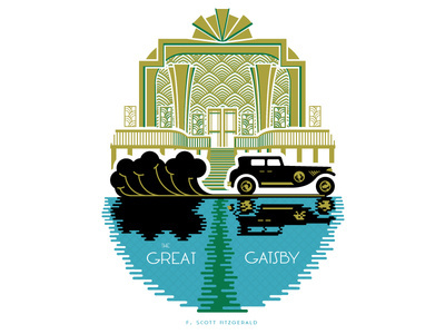 West Egg #chris #baker #gatsby #illustration #art #deco #great
