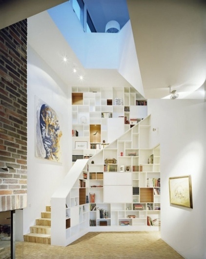 'Villa J' by Marge Arkitekter (SE) @ Dailytonic #interior #furniture #stairs #shelves