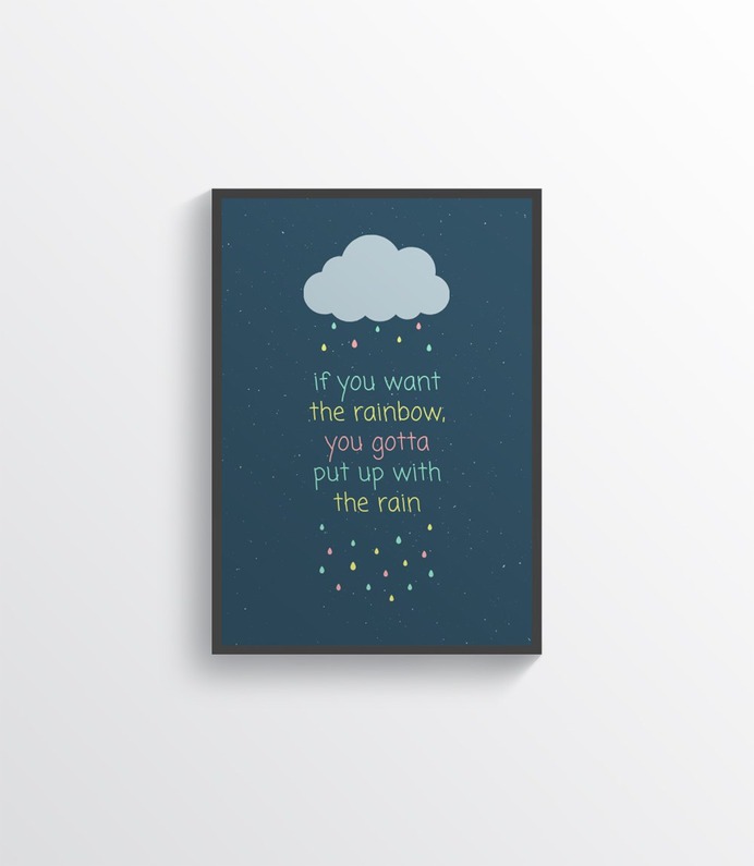 Rainbow Rain Quote Home Decor Poster