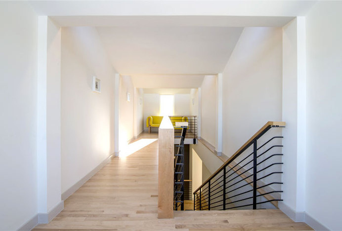 Urban Dallas Dwelling with Comfortable and Arty Furniture Solutions yellow ruche sofa #stairs