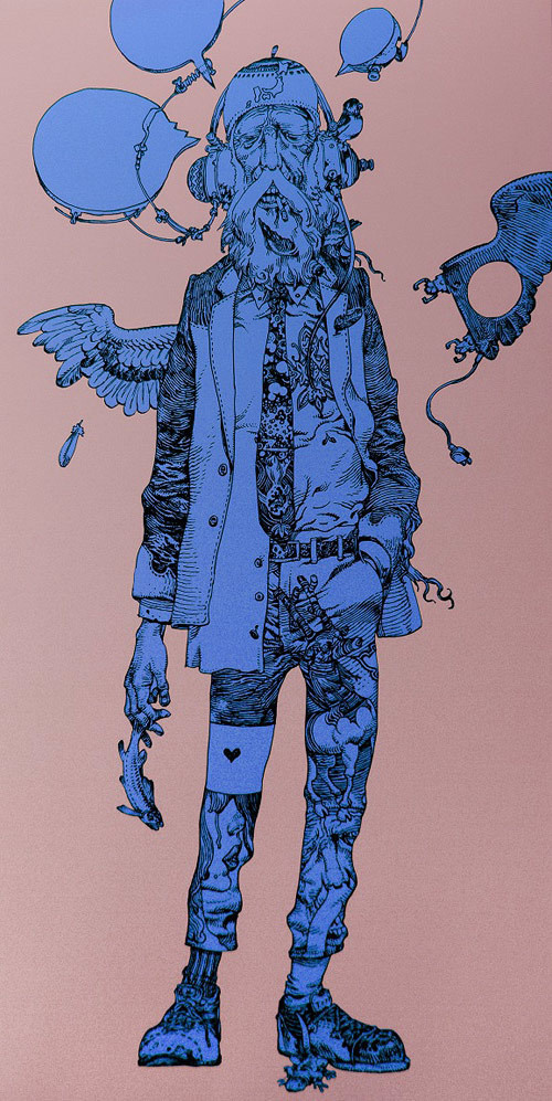 katsuya teradas 09 #line #pink #guy #blue #drawing
