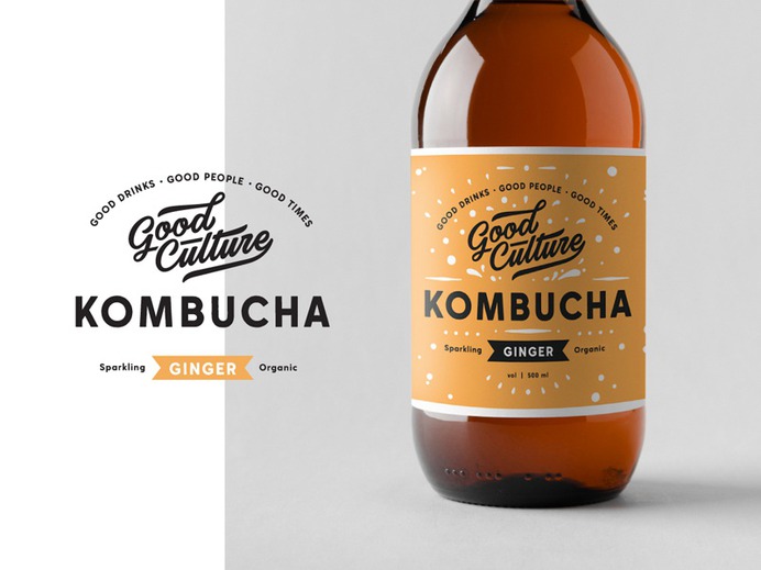 Kombucha branding by Alex Spenser