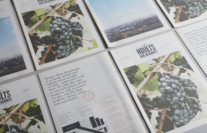 Hoults Wine Merchants Newspaper Design