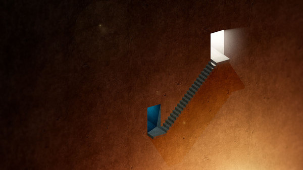 would you take the steps or better stay on well known ground ?! #abstract #fearful #choice #warm #metaphor #disturbing