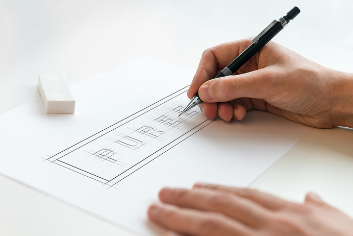 pureelogosketch1.jpg #construction #logo #sketching #typography