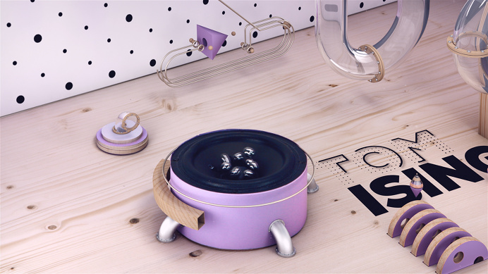 #cgi #3d #animation #motiondesign #geometrical #speaker #cubes #handcrafted #wood #paper #tocame #openingtitles