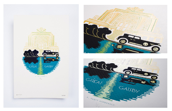 Chris Baker | West Egg #ink #egg #west #gatsby #print #screen #art #poster #gold #great #deco