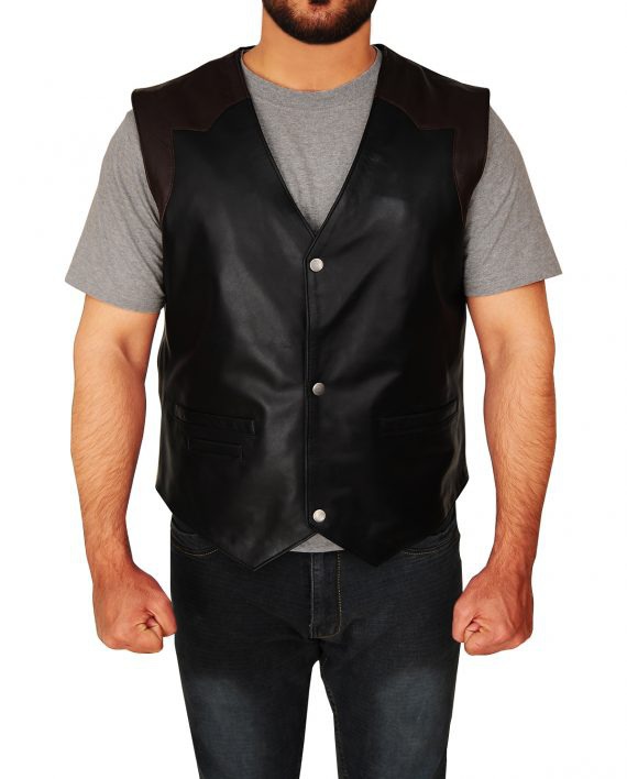 Men's Western Style Cowboy Leather Vest