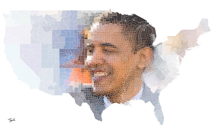 United Counties for Obama #illustration #photoshop #filter