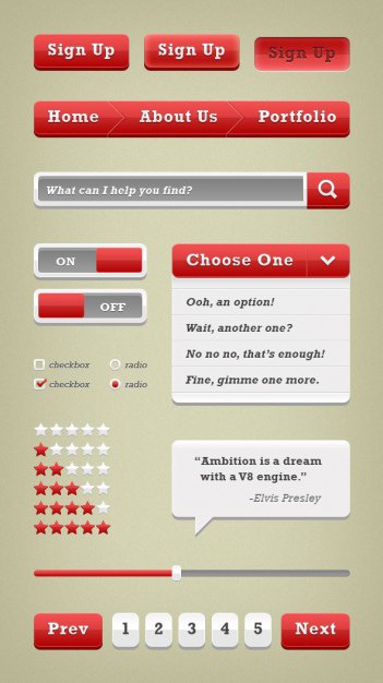 Modern ui elements with red buttons Free Psd. See more inspiration related to Menu, Star, Box, Button, Red, Web, Bread, Check, Modern, Radio, Elements, Search, Ui, Drop, Buttons, Psd, Web elements, Web button, Material, Slide, Rating, Down, Search box, Ui elements, Push, Vertical, Radio button, Star rating, Push button, Drop down menu, Crumbs and Check button on Freepik.