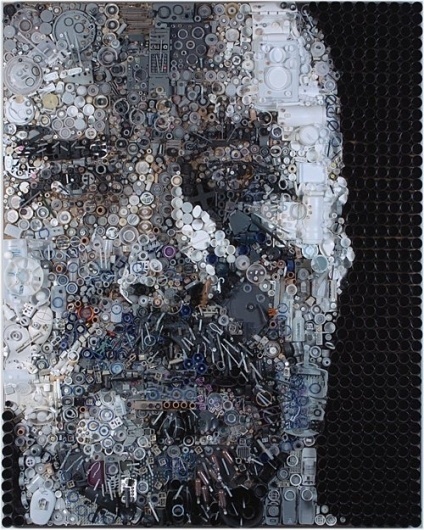 Portraits Made from Found Objects by Zac Freeman | 123 Inspiration #zac #recycling #freeman