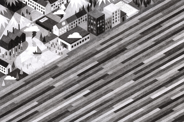 The Land of Decoration Eleni Kalorkoti #illustration #land #stripes #street
