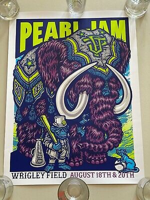 Pearl Jam Poster Wrigley Field Chicago August 18th & 20th - Ames Bros