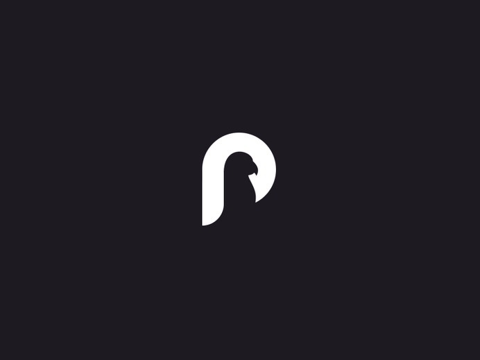 Parrot by Andreas Storm #parrott #b&w #negative #design #space #bird #logo