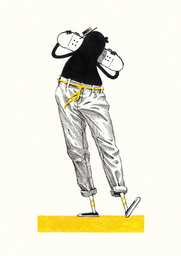 sketchbook skateboard Drawing  ILLUSTRATION  skater boogie artwork doodle ink design