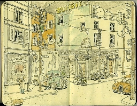 Moleskine Sketches by Mattias Adolfsson | Best Bookmarks #sketch #moleskine