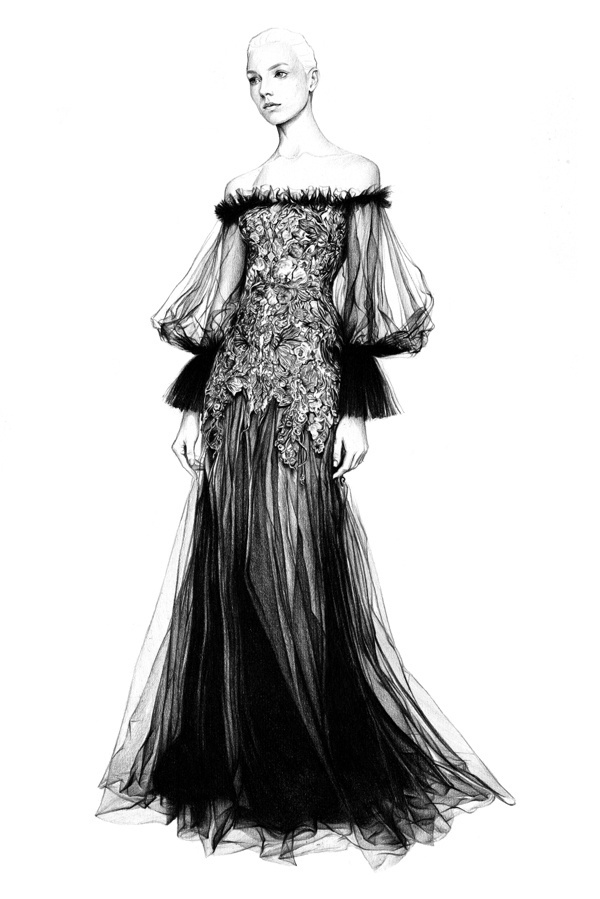black and white, fashion, fashion drawing, illustration, and drawing ...