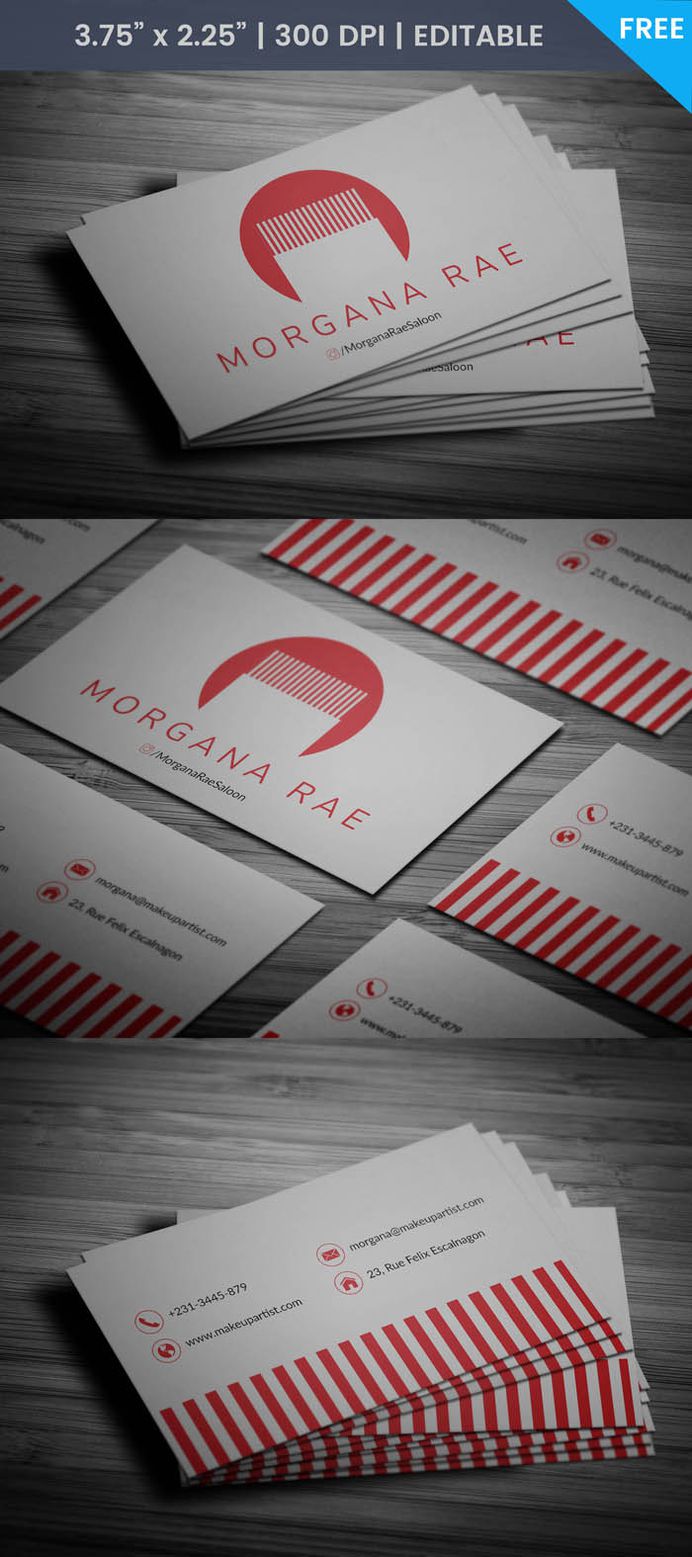 Free Men Salon Business Card Template