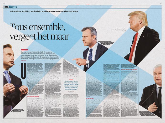 Graphic: Timon Mattelaer Art Direction: Arne Depuydt Assistent Art Direction: Freek De Groote/Joris Van Aken © DeMorgen