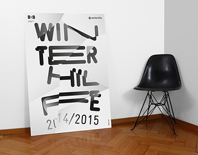 WINTERHILFE EXHIBITION POSTER by orfeo lanz ORFEOLANZ.CH #lanz #blackwhite #white #design #graphic #black #poster #and #orfeo
