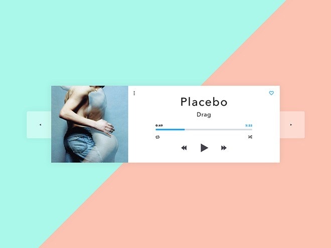 Free Minimal Flat Music Player PSD