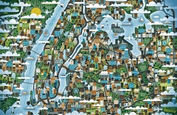 NY Map Illustrations by KHUAN+KTRON #nyc #illustration #vector #map