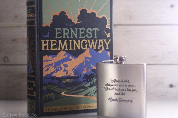 Hollow Book Safe and Hemingway Flask Ernest by HollowBookCo #ernest #flask #hemingway #book #hollow