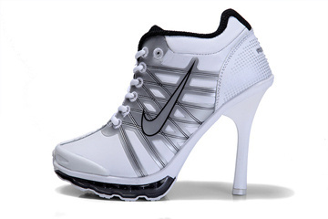 Nike Air Max 2009 High Heels Ladies Size White & Metallic Silver and Black #shoes