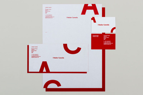 Spin — l'Atelier Camelia #red #business #card #print #head #letter #envelope #stationery
