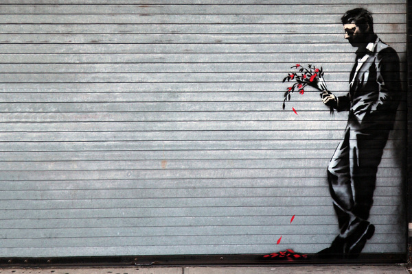 Image of Banksy Hits Hell's Kitchen's Hustler Club for "Better Out Than In" #hell #graffiti #banksy #stencil #art #street #spray