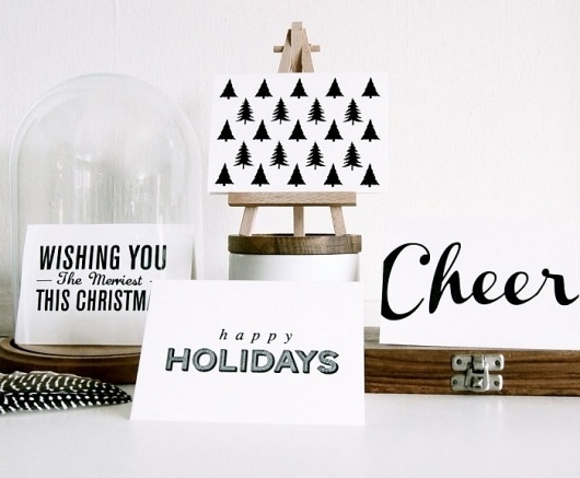 2011 CHRISTMAS CARDS | Feather and Webb #type #white #black #holiday