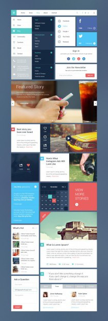 Magazine ui kit psd template Free Psd. See more inspiration related to Template, Magazine, Web, Ui, Magazine template, Psd, Website template, Page, Blog, Ui kit, Web page, Kit, Vertical and Tempate on Freepik.