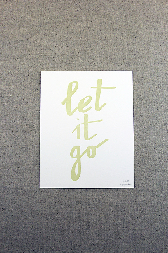 Let it go - paperreka #lettering #print #letterpress #go #mint #let #it #brush #pen