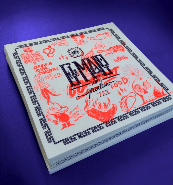 El Malo /AMSTERDAM - Franko Rosas #print #riso #risograph #mexican #mexico #tacos #illustration