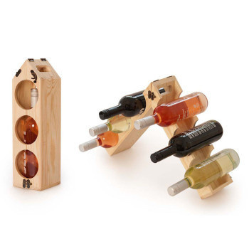 Rack Pack is a carrying pack for wines that can be transformed into a rack once it reaches the party. #product #industrial #design #home