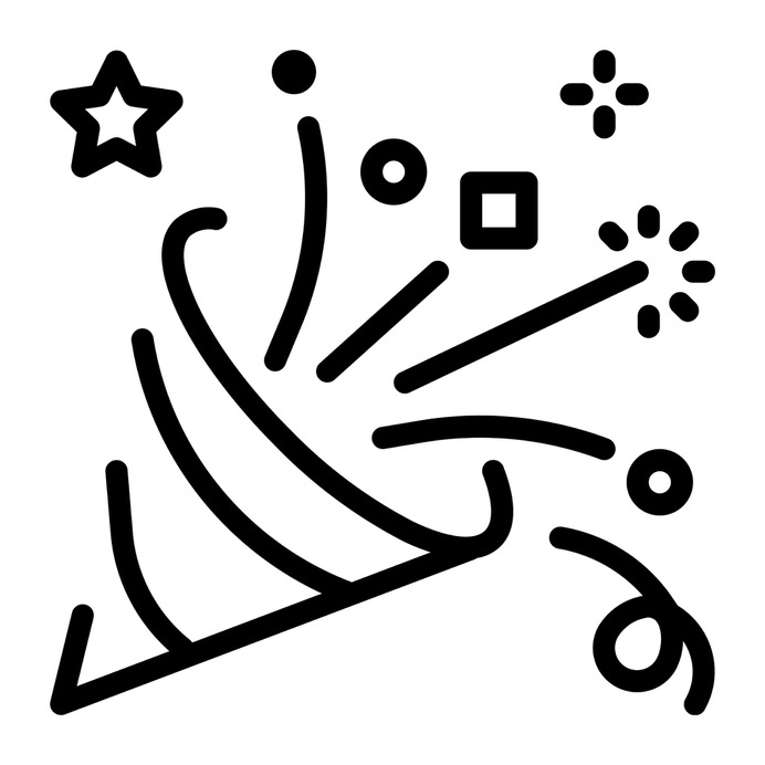 See more icon inspiration related to birthday, fun, confetti, garland, party, entertainment, celebration, christmas, new year, birthday and party and xmas on Flaticon.