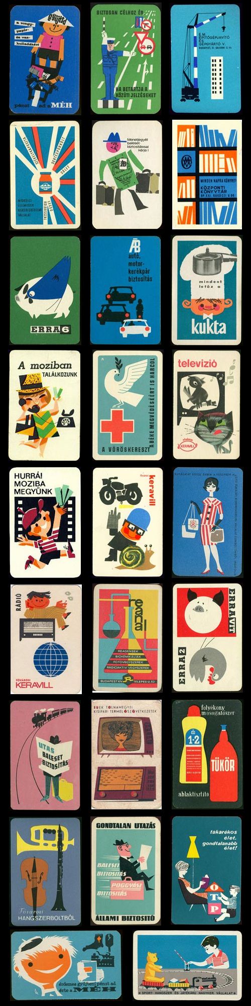 A huge collection of Hungarian mid-century pocket calendars - AnotherDesignBlog.
