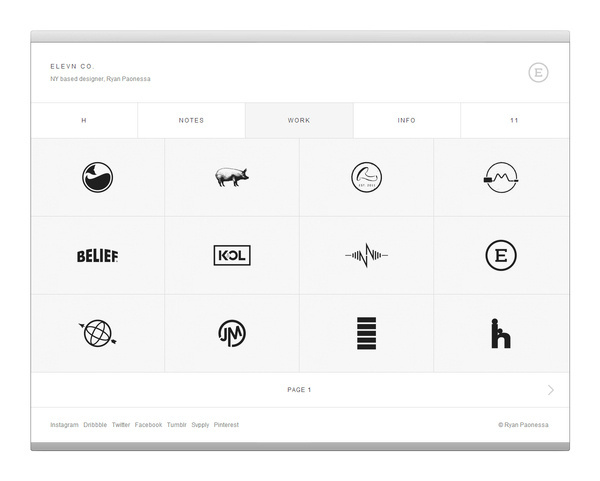Elevn Co. / Elevn Co. Logos #white #design #minimalism #clean #website #grid #simple #mobile #web
